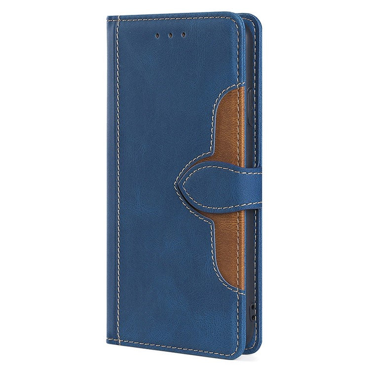 For Honor X40 5G Shockproof Phone Stand Cover Straw Hat Design PU Leather Wallet Case - Blue