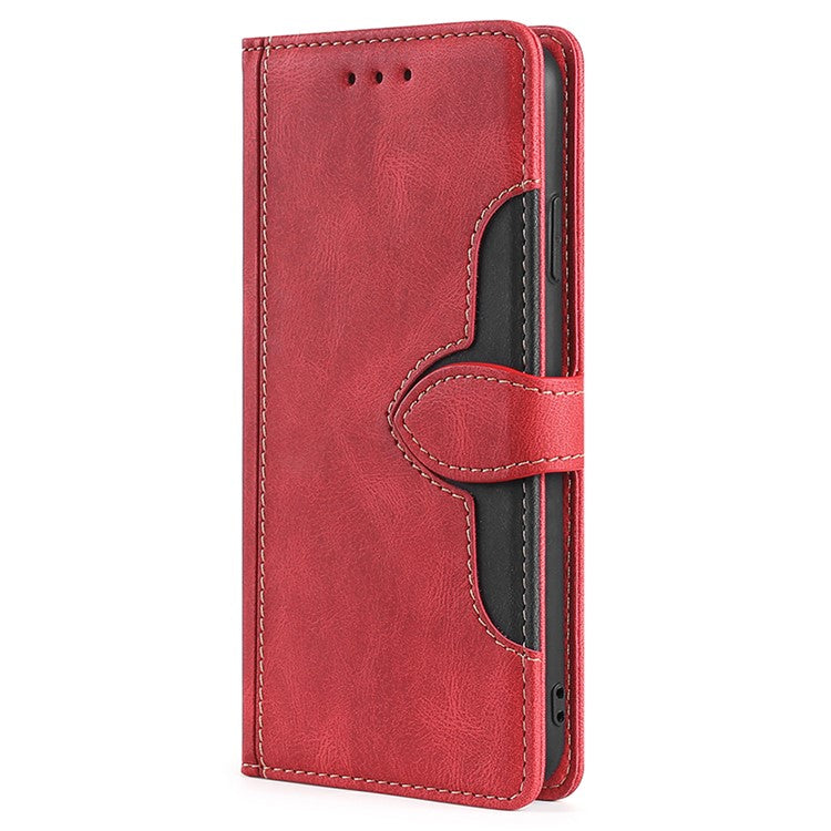 For Honor X40 5G Shockproof Phone Stand Cover Straw Hat Design PU Leather Wallet Case - Red