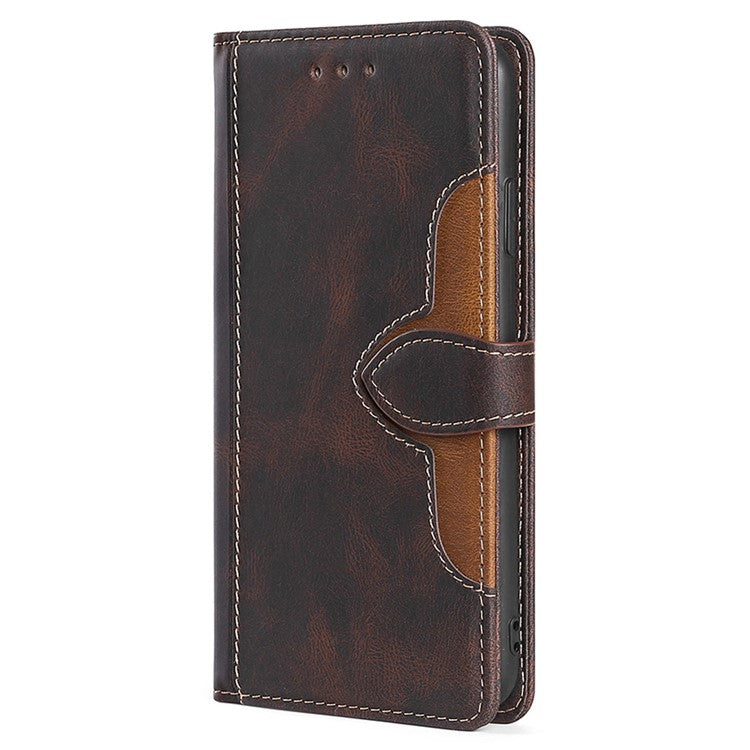 For Honor X40 5G Shockproof Phone Stand Cover Straw Hat Design PU Leather Wallet Case - Brown