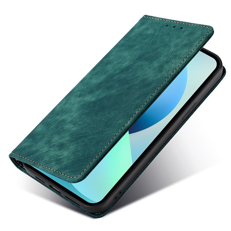 For Honor X9a 5G / X40 5G / Magic5 Lite 5G RFID Blocking Phone Cover Leather Wallet Stand Phone Case - Green