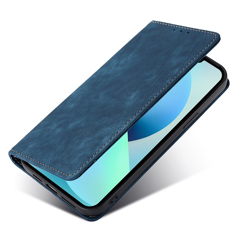For Honor X9a 5G / X40 5G / Magic5 Lite 5G RFID Blocking Phone Cover Leather Wallet Stand Phone Case - Blue