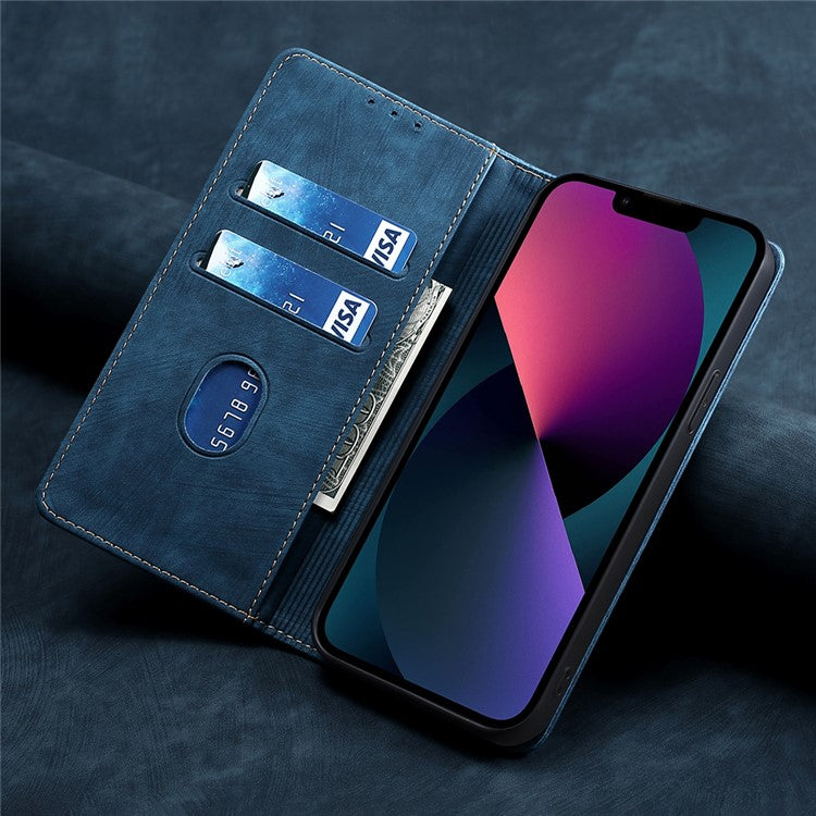 For Honor X9a 5G / X40 5G / Magic5 Lite 5G RFID Blocking Phone Cover Leather Wallet Stand Phone Case - Blue