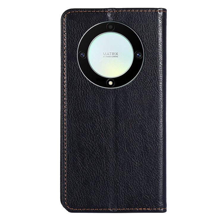 For Honor X40 5G / X9a 5G / Magic5 Lite 5G PU Leather Wallet Phone Case Magnetic Auto-closing Shockproof Stand Cover - Black