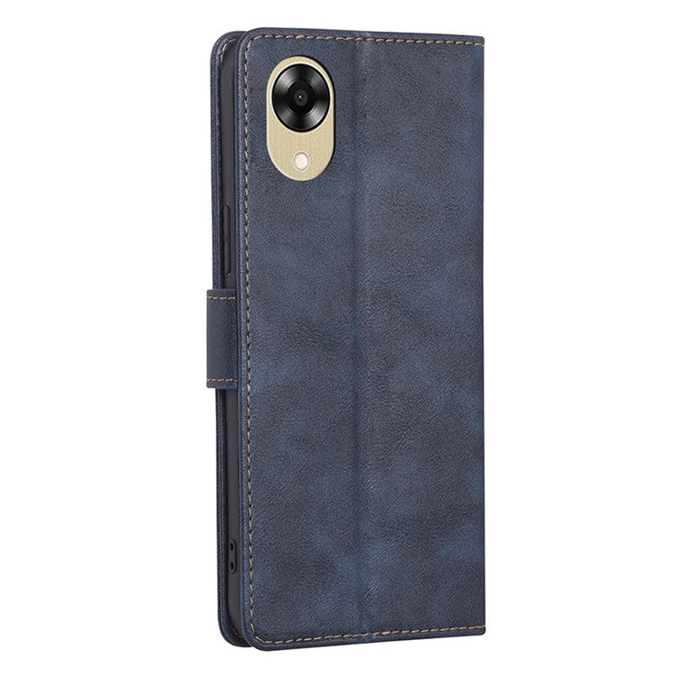 RFID Blocking Phone Case for Oppo A17k 4G Wallet PU Leather Phone Stand Cover - Blue