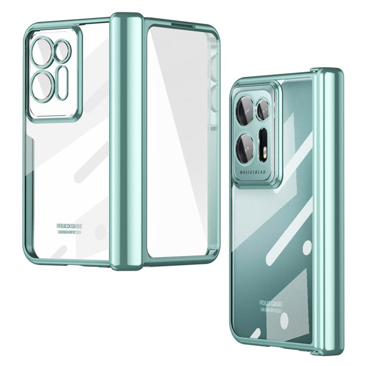 Phone Case For Oppo Find N2 5G , Magnetic Hinge Anti-drop Hard PC Phone Cover with Screen Protector - Green