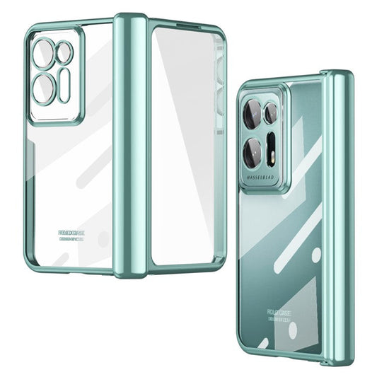 Phone Case For Oppo Find N2 5G , Magnetic Hinge Anti-drop Hard PC Phone Cover with Screen Protector - Green