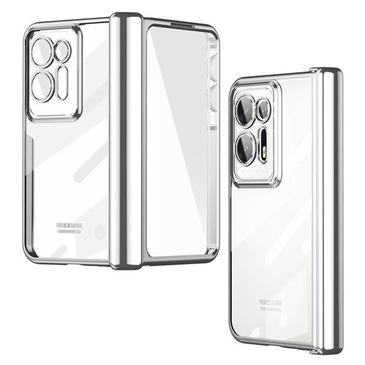 Phone Case For Oppo Find N2 5G , Magnetic Hinge Anti-drop Hard PC Phone Cover with Screen Protector - White