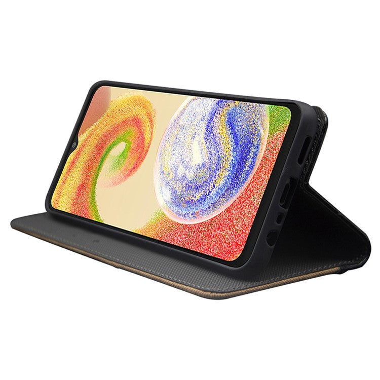 IDEWEI For Samsung Galaxy A34 5G Anti-scratch Leather Phone Case Color Splicing Stand Card Holder Phone Cover - Purple