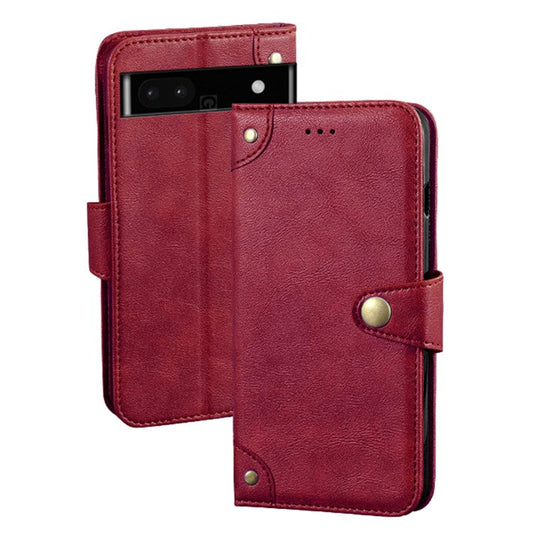 IDEWEI For Google Pixel 7a Shockproof Phone Case PU Leather Wallet Stand Cell Phone Cover - Red