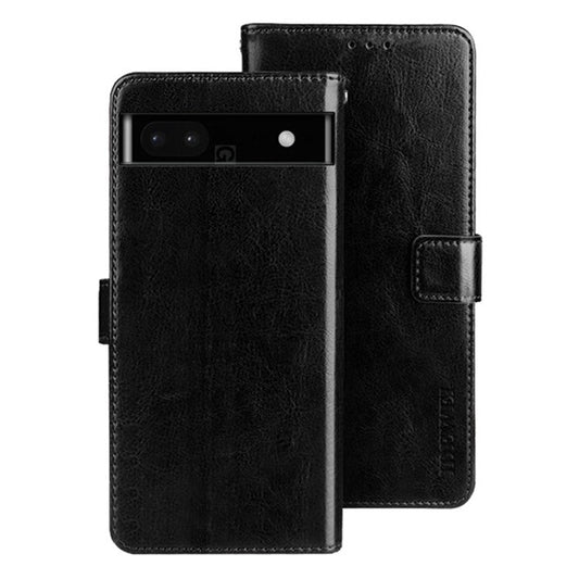 IDEWEI For Google Pixel 7a Anti-drop Cell Phone Cover Stand Wallet Protective PU Leather Phone Case - Black