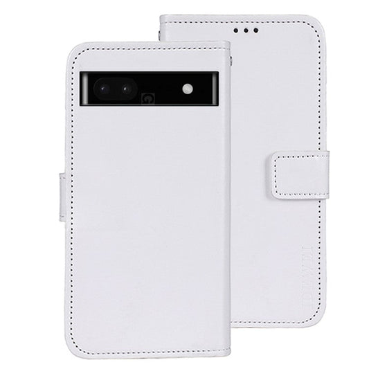 IDEWEI For Google Pixel 7a Anti-drop Cell Phone Cover Stand Wallet Protective PU Leather Phone Case - White