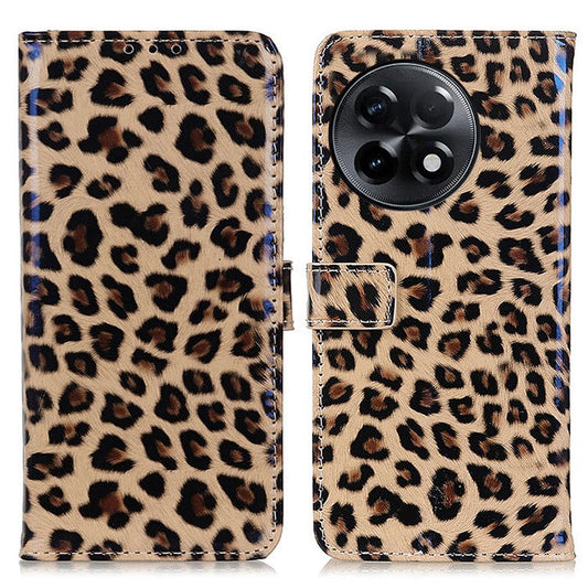Flip Leather Phone Case For OnePlus Ace 2 5G / 11R 5G , Leopard Pattern Anti-fall Phone Cover with Wallet Stand