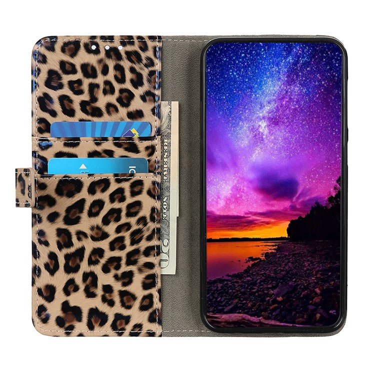 Flip Leather Phone Case For OnePlus Ace 2 5G / 11R 5G , Leopard Pattern Anti-fall Phone Cover with Wallet Stand