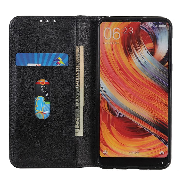 For OnePlus Ace 2 5G / 11R 5G Anti-fall Phone Case Litchi Texture Split Leather Flip Wallet Cover with Stand - Black