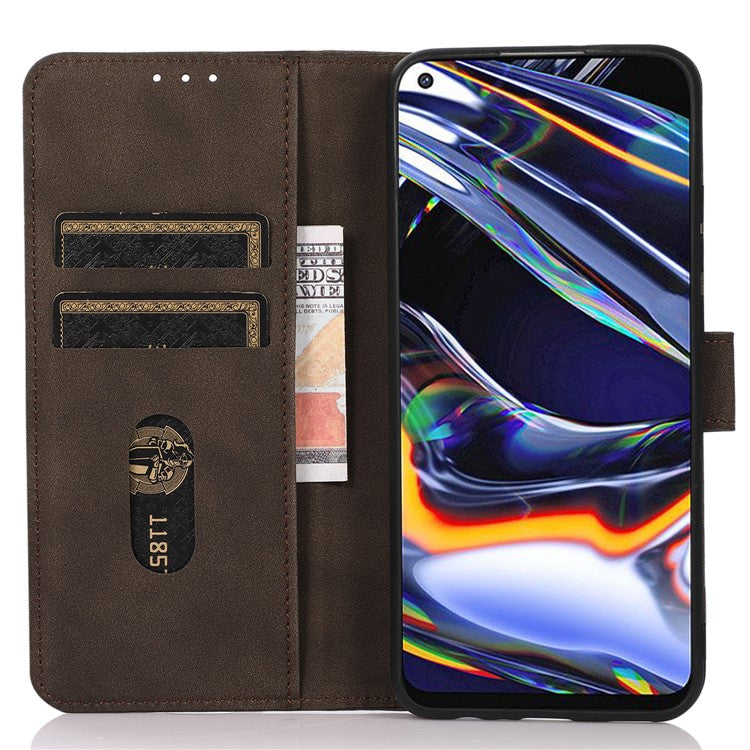 KHAZNEH Protective Phone Case For OnePlus Ace 2 5G / 11R 5G Flip Leather Textured Phone Cover Stand Wallet - Brown