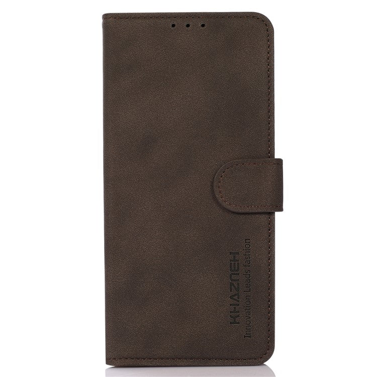 KHAZNEH Protective Phone Case For OnePlus Ace 2 5G / 11R 5G Flip Leather Textured Phone Cover Stand Wallet - Brown