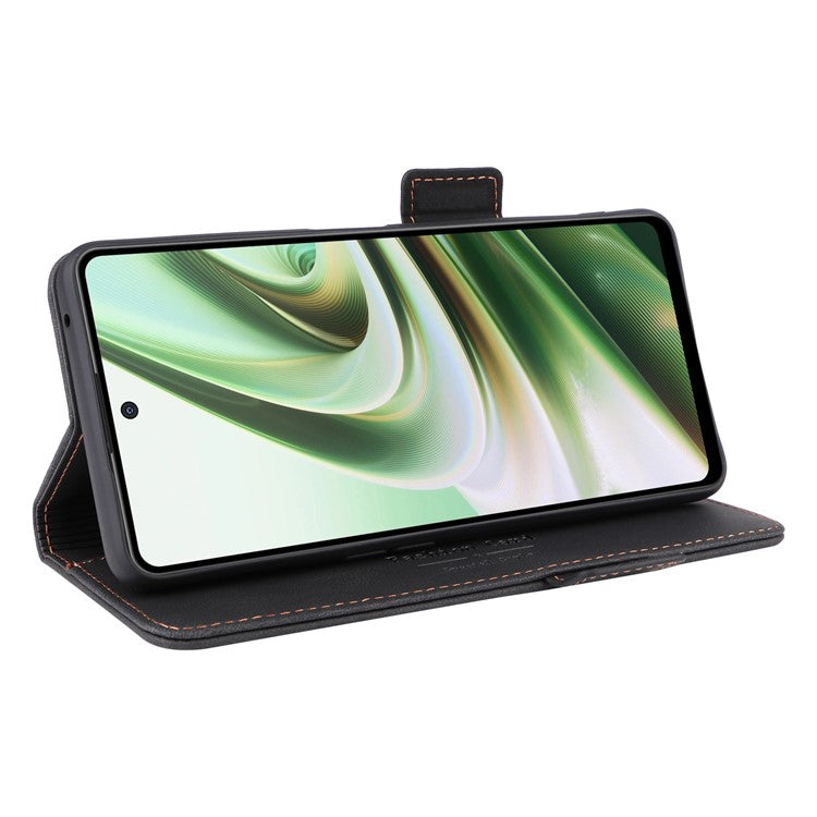 Anti-drop Phone Cover For OnePlus Nord CE 3 Lite 5G , Hardware Decor Flip Leather Wallet Phone Case with Stand - Black