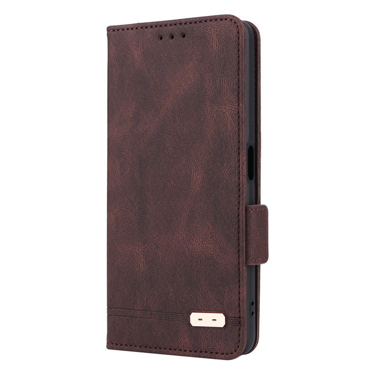 Anti-drop Phone Cover For OnePlus Nord CE 3 Lite 5G / Nord N30 5G , Hardware Decor Flip Leather Wallet Phone Case with Stand - Coffee