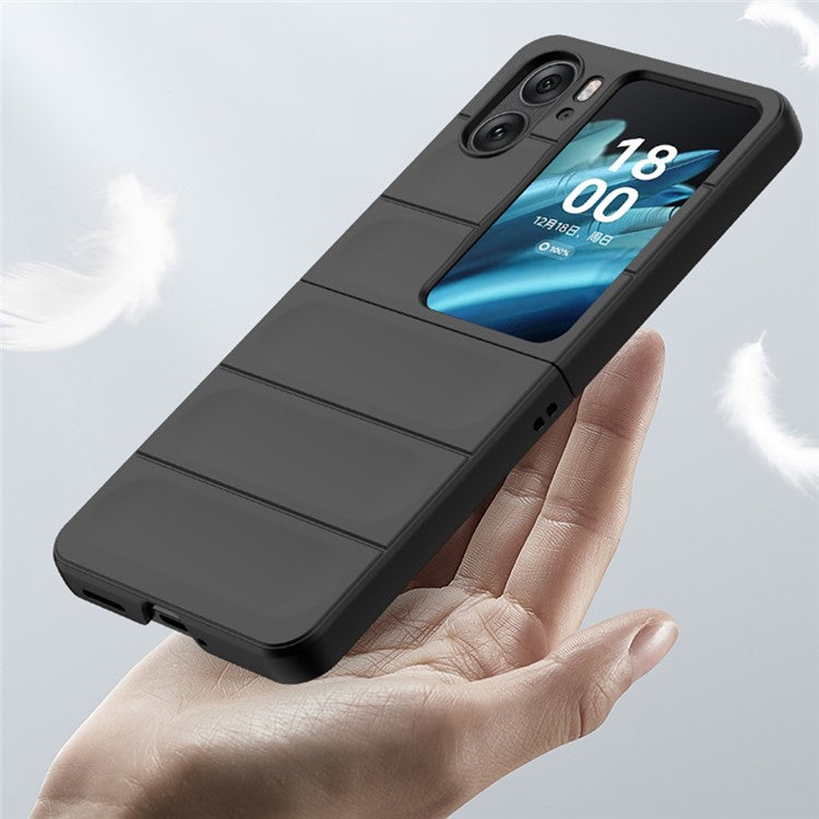 Skin-touch Phone Case for Oppo Find N2 Flip 5G Rugged Hard PC Protective Phone Cover - Blue