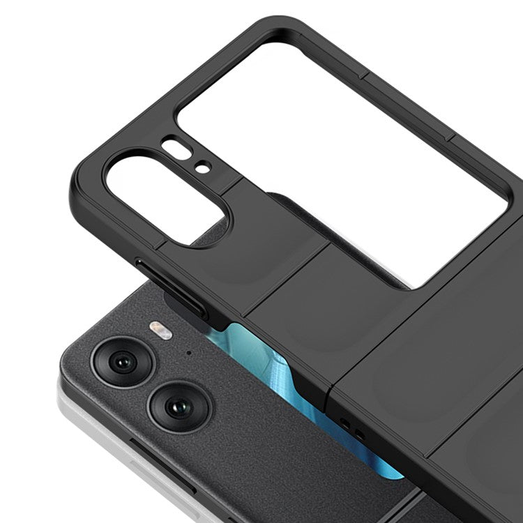 Skin-touch Phone Case for Oppo Find N2 Flip 5G Rugged Hard PC Protective Phone Cover - Blue