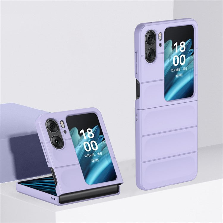 Skin-touch Phone Case for Oppo Find N2 Flip 5G Rugged Hard PC Protective Phone Cover - Purple