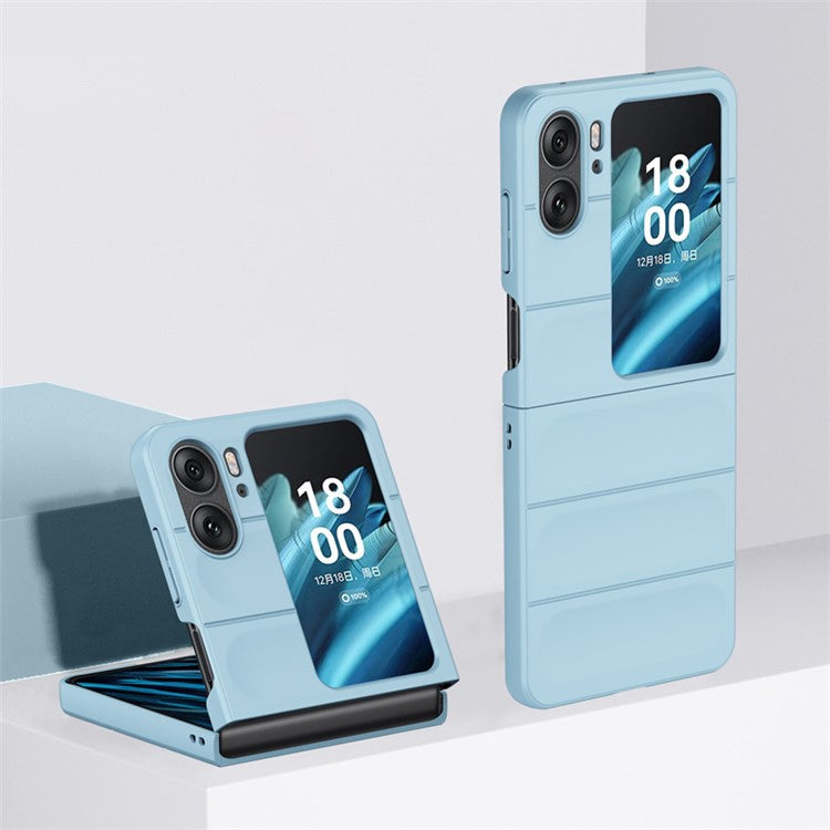 Skin-touch Phone Case for Oppo Find N2 Flip 5G Rugged Hard PC Protective Phone Cover - Sky Blue