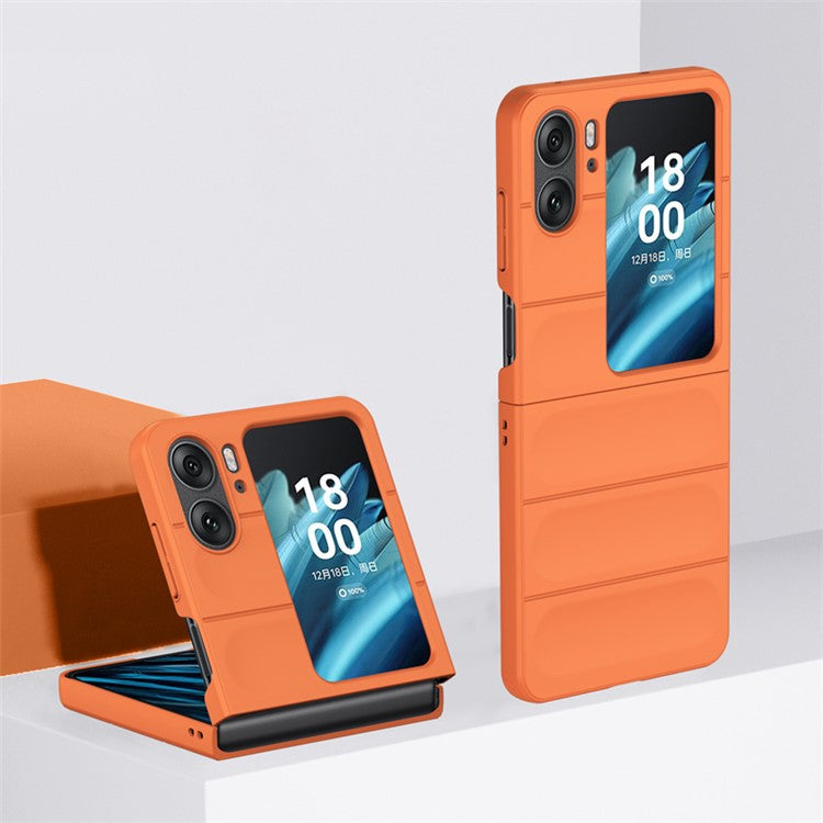 Skin-touch Phone Case for Oppo Find N2 Flip 5G Rugged Hard PC Protective Phone Cover - Orange