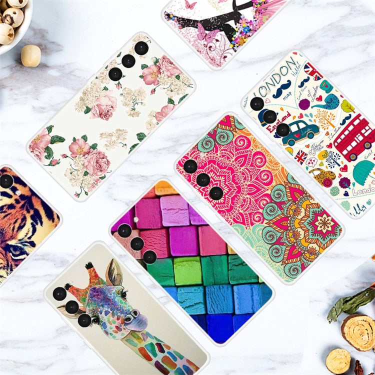 For Samsung Galaxy S23+ Phone Case Pattern Printing Flexible TPU Shockproof Cover - Daisy