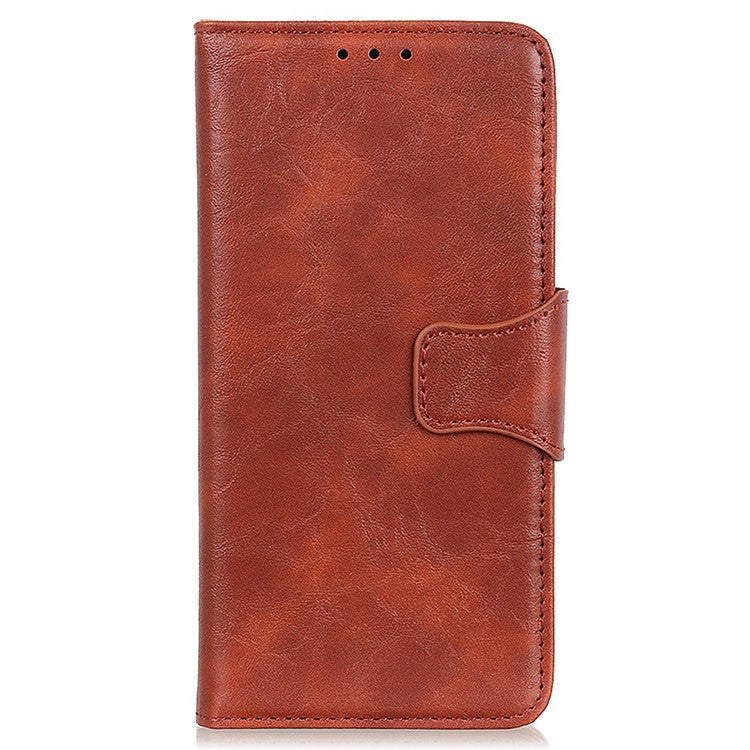 For OnePlus Ace 2 5G / 11R 5G Crazy Horse Texture Cover Split Leather Wallet Phone Stand Case - Brown