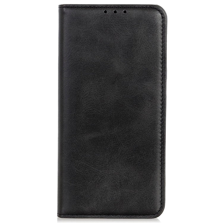 Split Leather Phone Stand Case for OnePlus Ace 2 5G / 11R 5G Shockproof Wallet Cover - Black