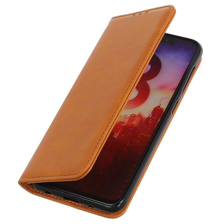 Split Leather Phone Stand Case for OnePlus Ace 2 5G / 11R 5G Shockproof Wallet Cover - Brown