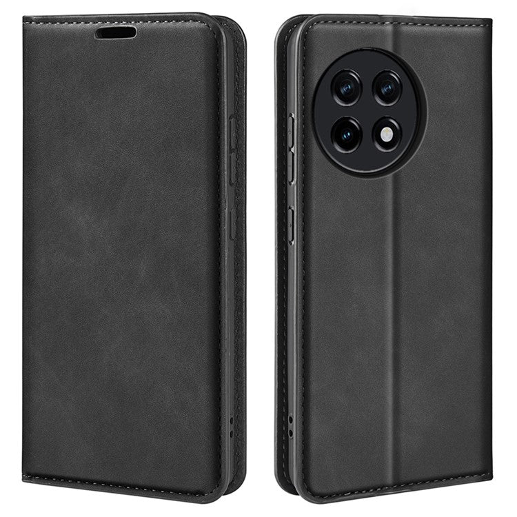 For OnePlus Ace 2 5G / 11R 5G Skin-touch Stand Wallet Case PU Leather Flip Phone Cover - Black