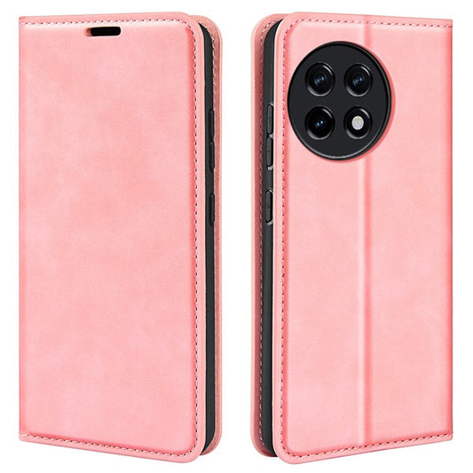 For OnePlus Ace 2 5G / 11R 5G Skin-touch Stand Wallet Case PU Leather Flip Phone Cover - Pink