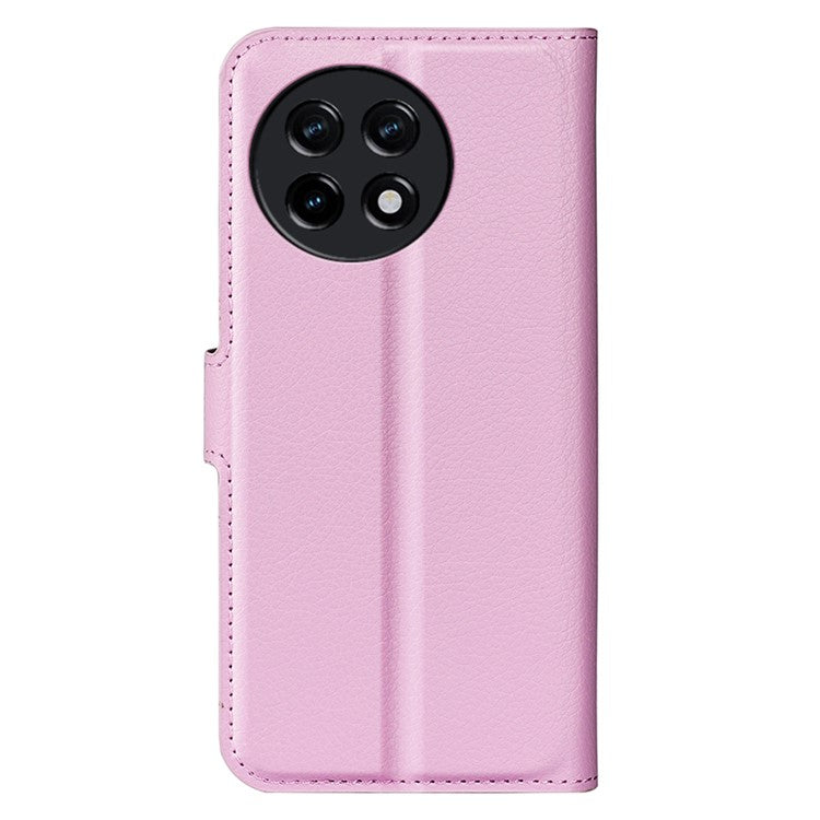 Shockproof Phone Case for OnePlus Ace 2 5G / 11R 5G Litchi Texture Wallet Phone Cover with Stand - Pink