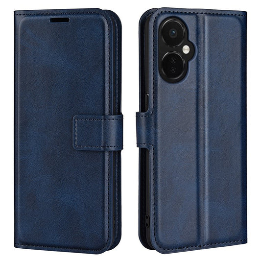 For OnePlus Nord CE 3 Lite 5G / Nord N30 5G Leather Calf Texture Stand Wallet Phone Case Square Magnetic Phone Cover - Blue