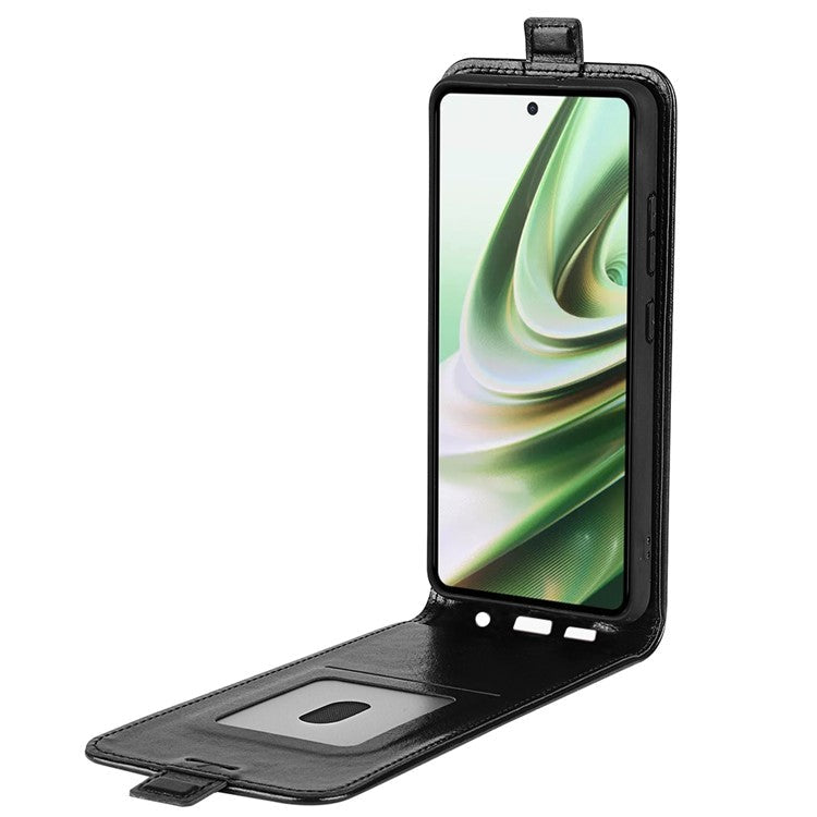 Crazy Horse Texture Leather Phone Case for OnePlus Nord CE 3 Lite 5G / Nord N30 5G , Card Holder Vertical Flip Cover - Black