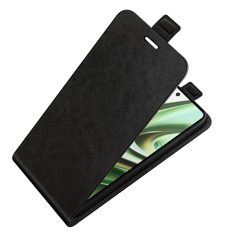Crazy Horse Texture Leather Phone Case for OnePlus Nord CE 3 Lite 5G / Nord N30 5G , Card Holder Vertical Flip Cover - Black