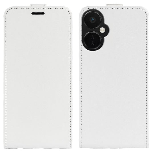 Crazy Horse Texture Leather Phone Case for OnePlus Nord CE 3 Lite 5G / Nord N30 5G , Card Holder Vertical Flip Cover - White