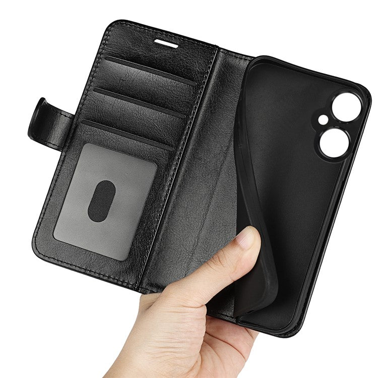 Cell Phone Case for OnePlus Nord CE 3 Lite 5G / Nord N30 5G , PU Leather Crazy Horse Texture Flip Stand Cover Wallet - Black