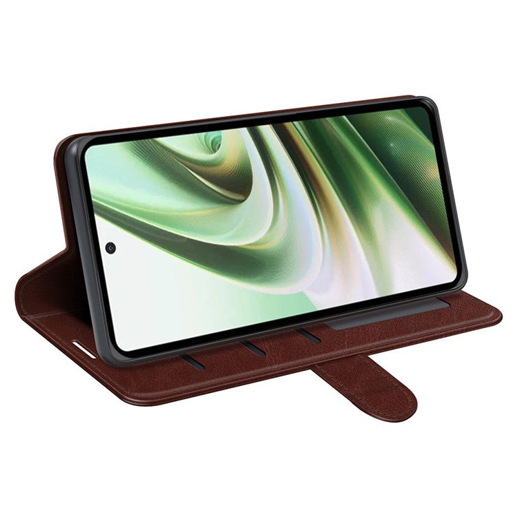 Cell Phone Case for OnePlus Nord CE 3 Lite 5G / Nord N30 5G , PU Leather Crazy Horse Texture Flip Stand Cover Wallet - Brown