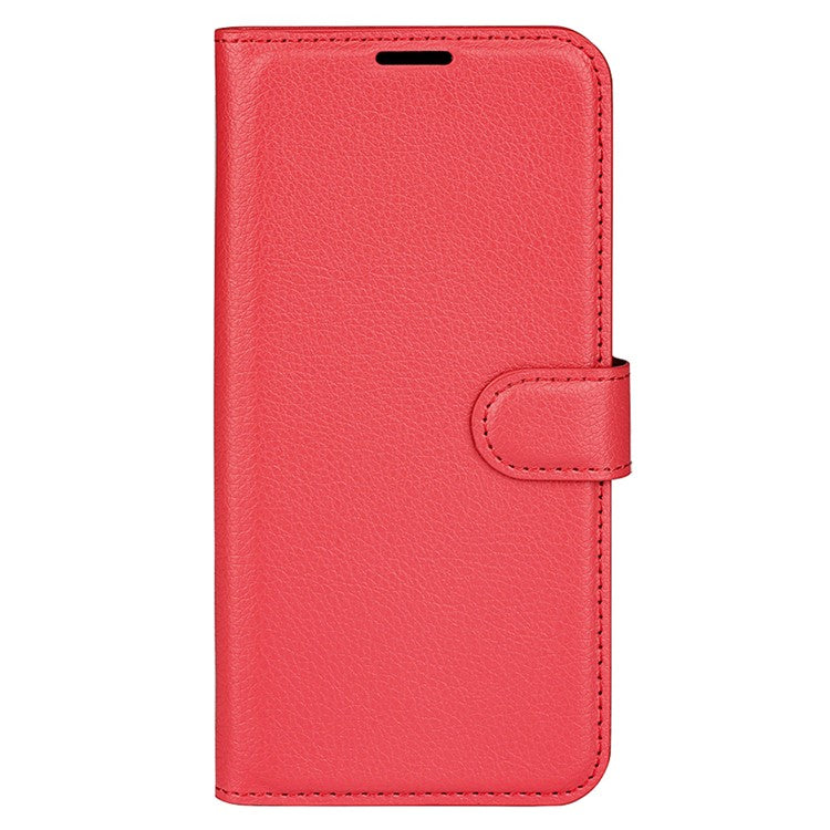 For OnePlus Nord CE 3 Lite 5G / Nord N30 5G Litchi Texture Leather Phone Stand Wallet Cover Anti-Dust Flip Case - Red