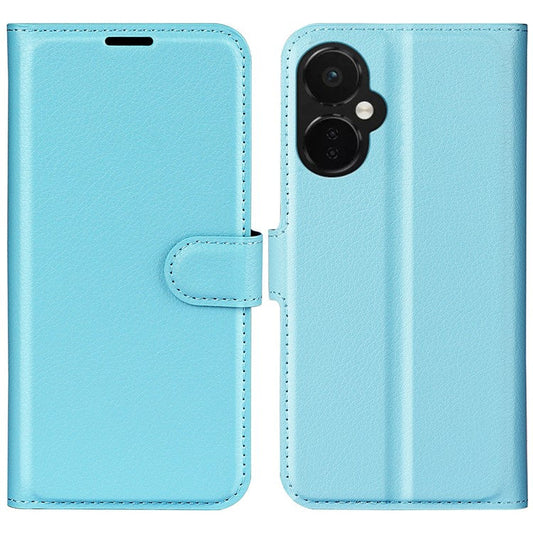 For OnePlus Nord CE 3 Lite 5G / Nord N30 5G Litchi Texture Leather Phone Stand Wallet Cover Anti-Dust Flip Case - Blue