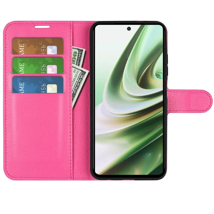 For OnePlus Nord CE 3 Lite 5G / Nord N30 5G Litchi Texture Leather Phone Stand Wallet Cover Anti-Dust Flip Case - Rose