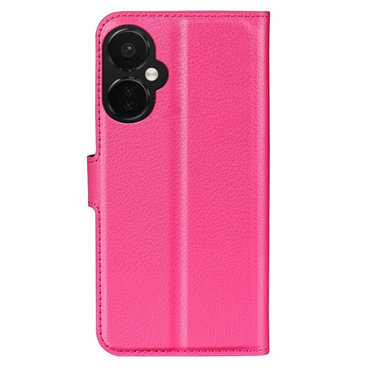 For OnePlus Nord CE 3 Lite 5G / Nord N30 5G Litchi Texture Leather Phone Stand Wallet Cover Anti-Dust Flip Case - Rose