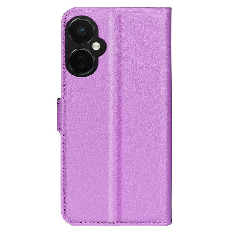 For OnePlus Nord CE 3 Lite 5G / Nord N30 5G Litchi Texture Leather Phone Stand Wallet Cover Anti-Dust Flip Case - Purple