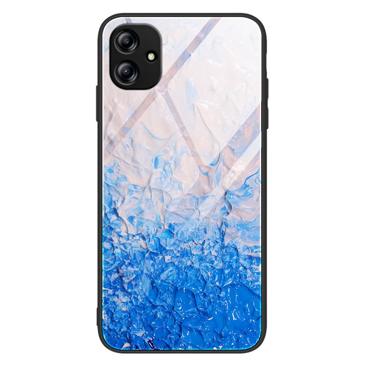 For Samsung Galaxy A04e 4G / F04 4G / M04 4G Mobile Phone Case Tempered Glass + PC + TPU Marble Pattern Phone Cover - DL07
