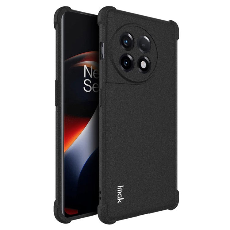 IMAK For OnePlus Ace 2 5G / 11R 5G Matte Phone Case Four Corners Airbag Anti-drop TPU Phone Cover - Black