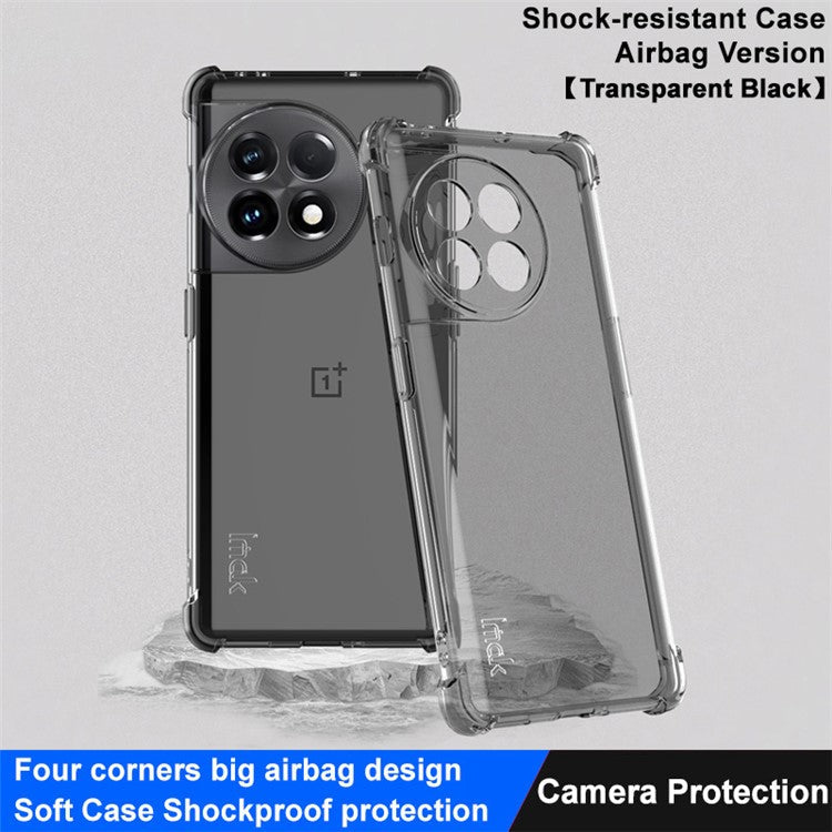 IMAK For OnePlus Ace 2 5G / 11R 5G Phone TPU Case Four Corner Airbag Smartphone Protective Cover - Transparent Black