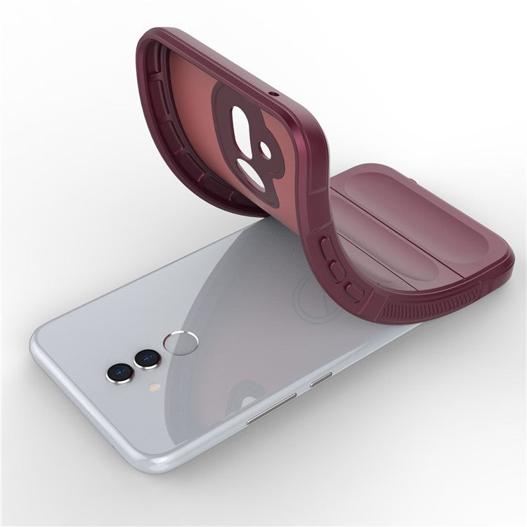 For Huawei Mate 20 Lite TPU Back Protector Phone Case Anti-fall Rugged Cell Phone Cover - Wine Red