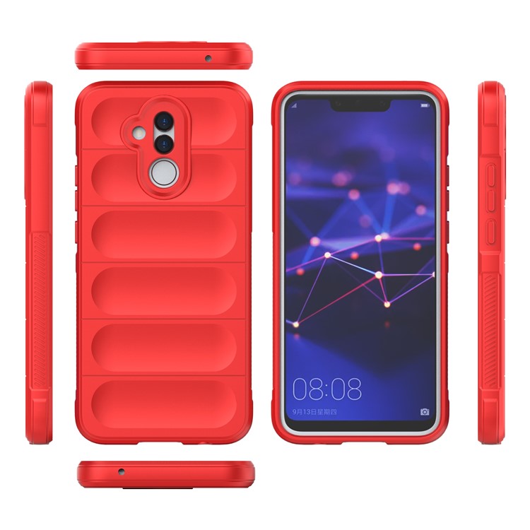 For Huawei Mate 20 Lite TPU Back Protector Phone Case Anti-fall Rugged Cell Phone Cover - Red